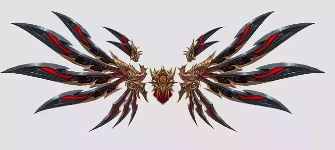Metalic Wing Low-poly 3D model