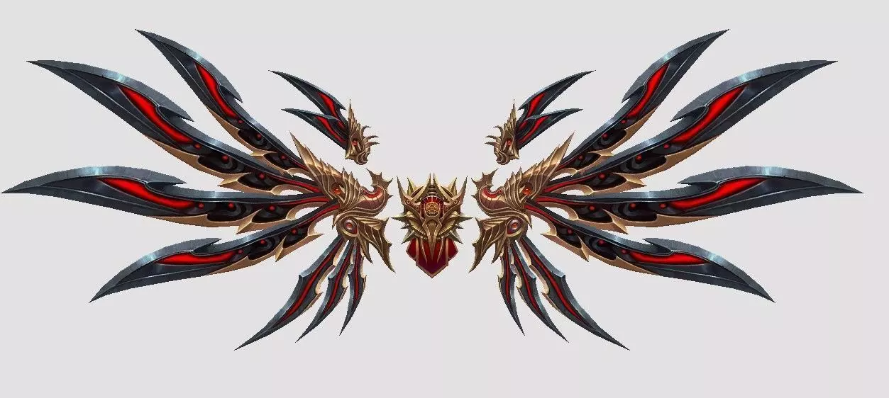 Metalic Wing Low-poly 3D model_0