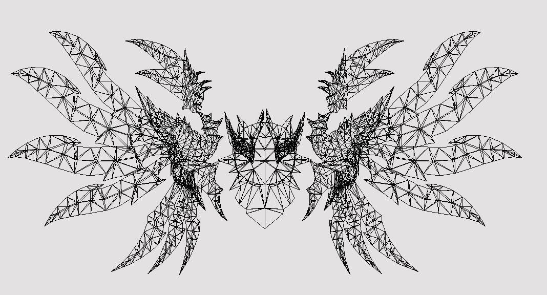 Metalic Wing Low-poly 3D model_13