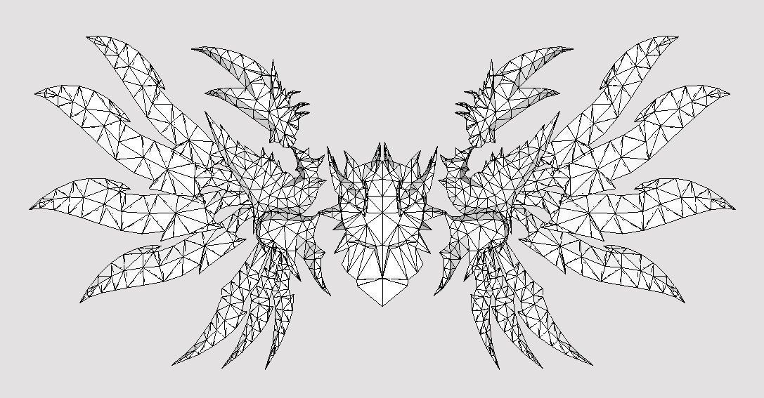 Metalic Wing Low-poly 3D model_7