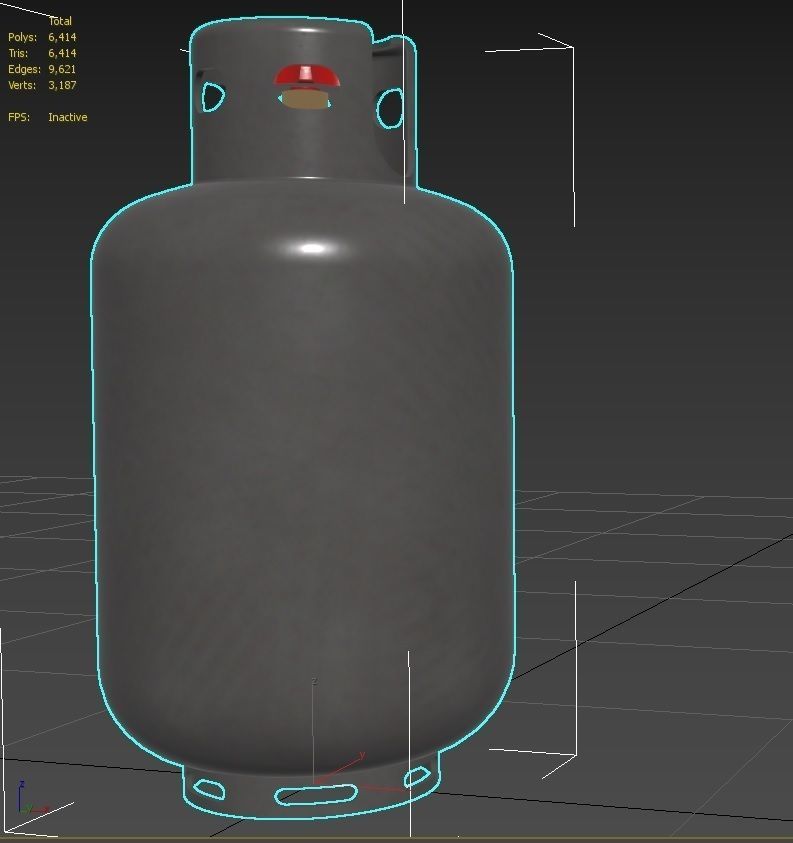 Gas Bottle M6 Low-poly 3D model_11