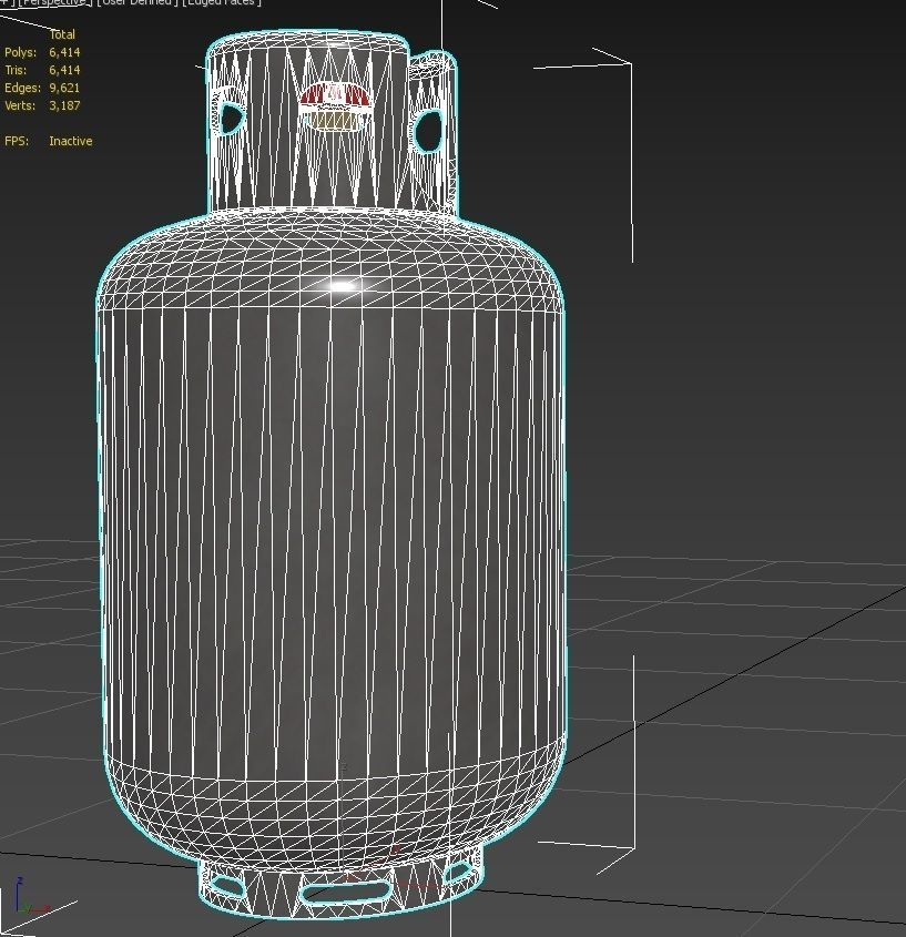 Gas Bottle M6 Low-poly 3D model_24