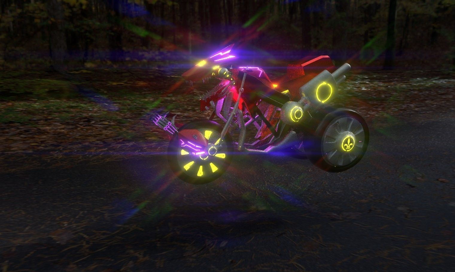 Dragon Bike for game props Low-poly 3D model_1