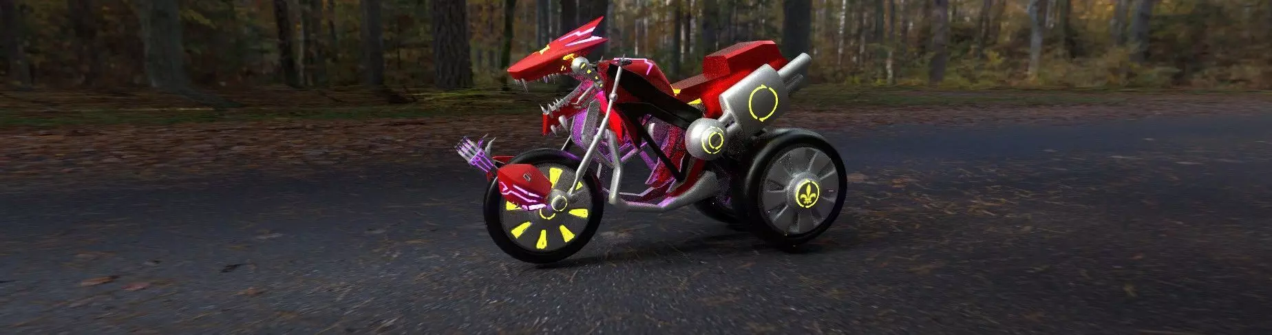 Dragon Bike for game props Low-poly 3D model_0