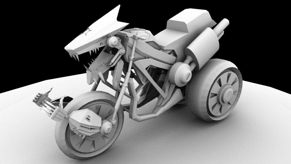 Dragon Bike for game props Low-poly 3D model_2