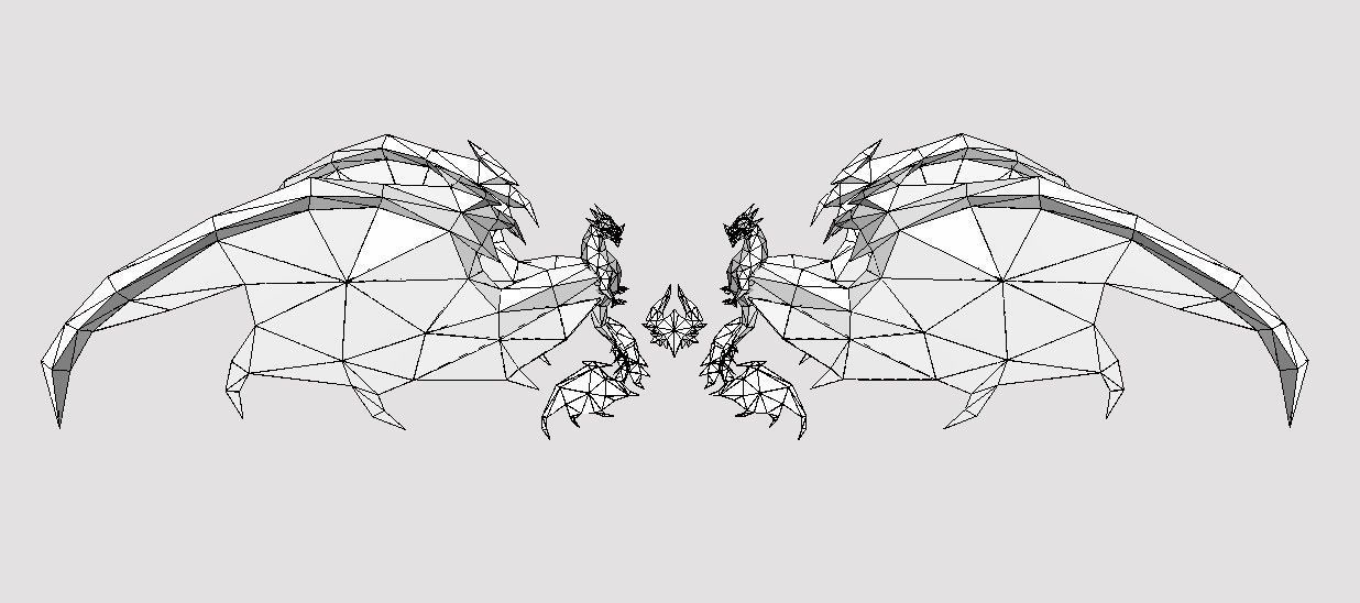 Dragon Wing Low-poly 3D model_9