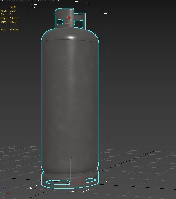 Gas Bottle M7 Low-poly 3D model_11