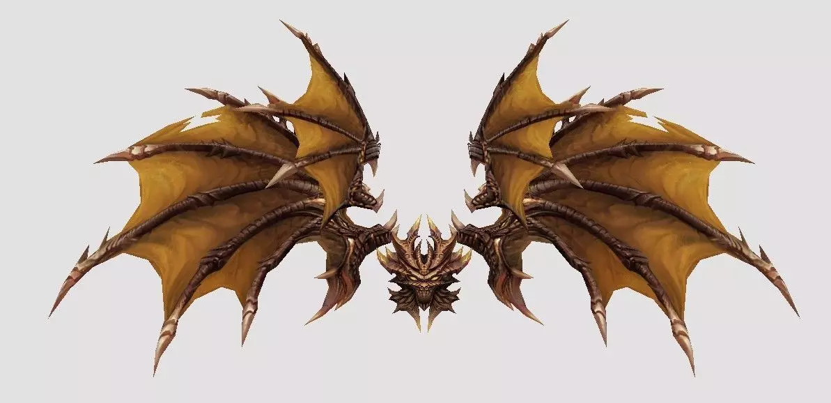 Demon Wing Low-poly 3D model_0