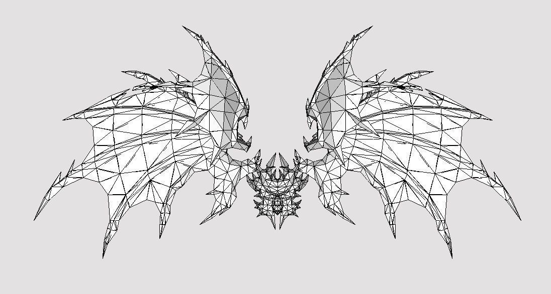 Demon Wing Low-poly 3D model_14