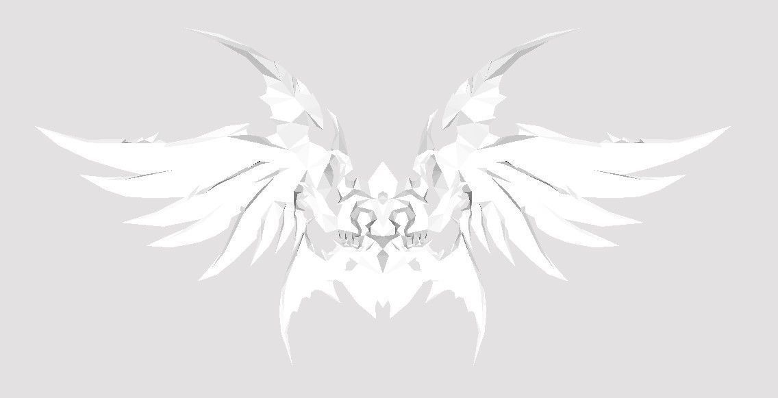 Futuristic Wing Low-poly 3D model_5