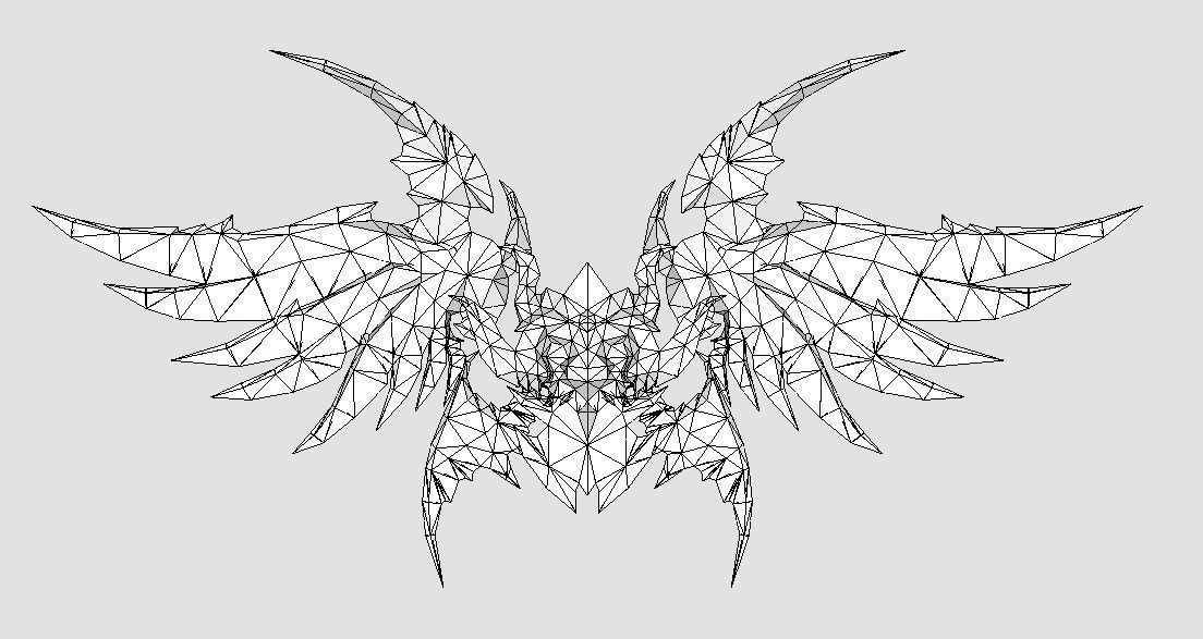 Futuristic Wing Low-poly 3D model_6