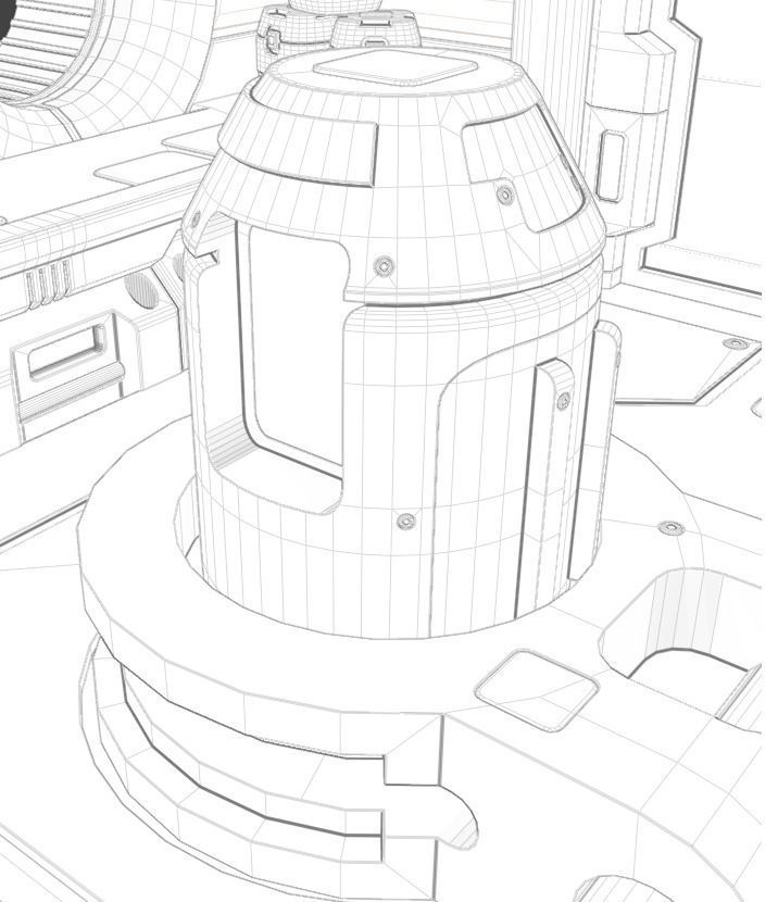 low poly Gameasset5 interior of futuristic spaceship Low-poly 3D model_11