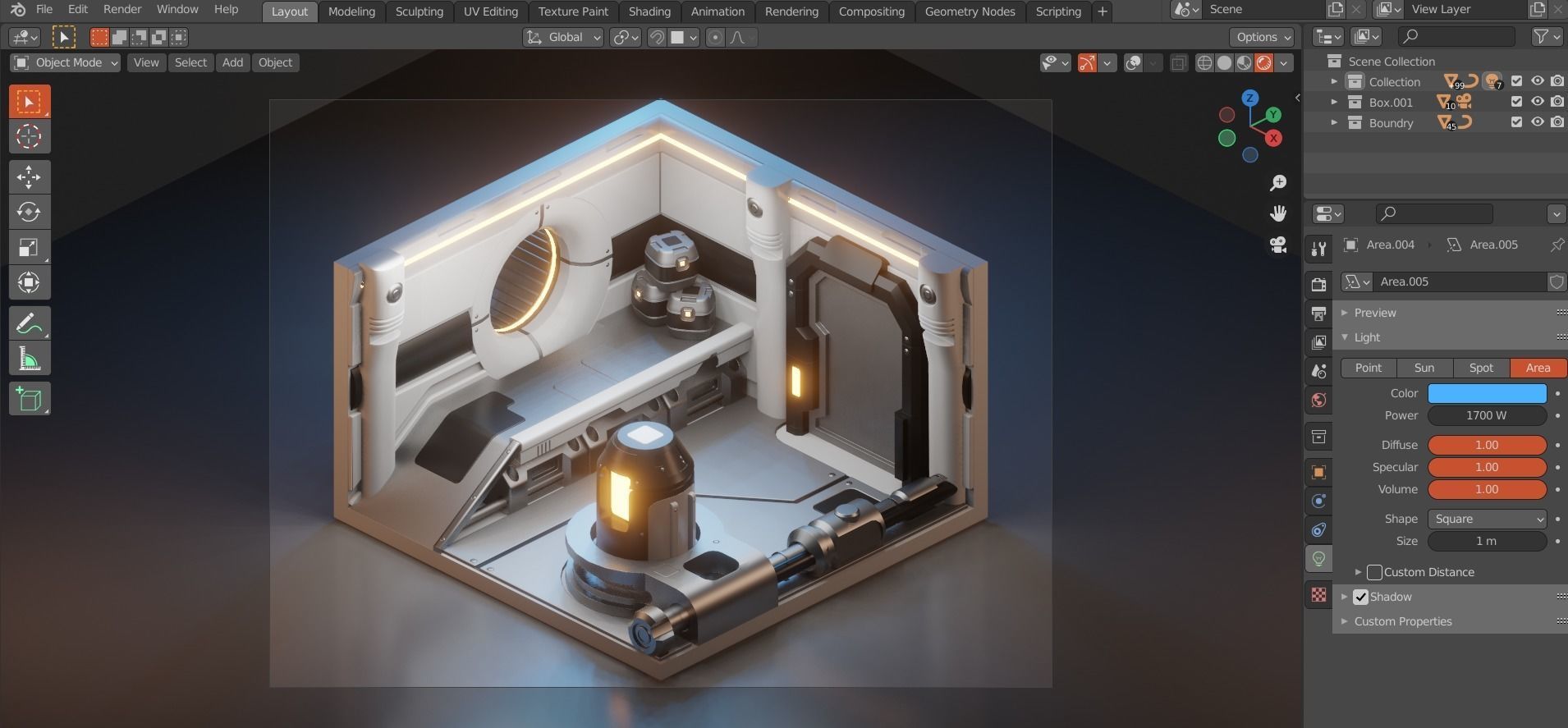 low poly Gameasset5 interior of futuristic spaceship Low-poly 3D model_1