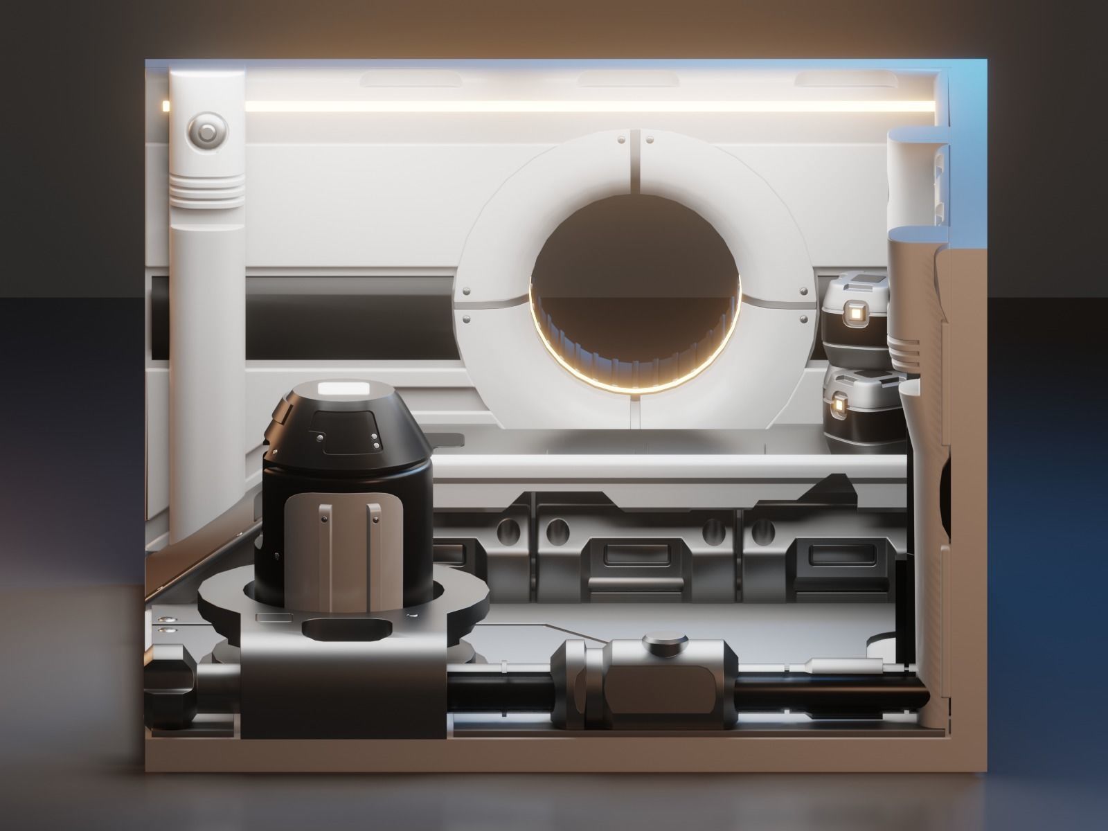 low poly Gameasset5 interior of futuristic spaceship Low-poly 3D model_6