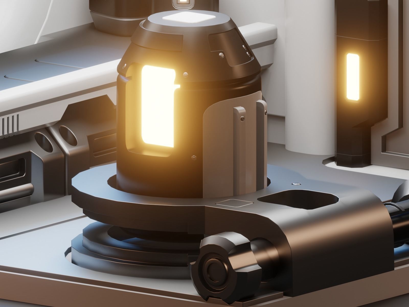 low poly Gameasset5 interior of futuristic spaceship Low-poly 3D model_2