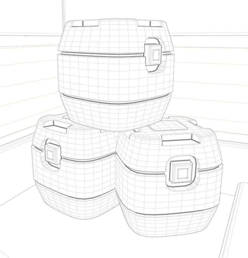 low poly Gameasset5 interior of futuristic spaceship Low-poly 3D model_10