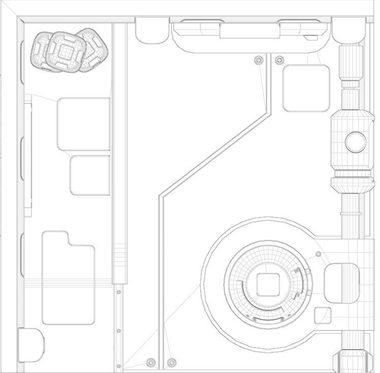 low poly Gameasset5 interior of futuristic spaceship Low-poly 3D model_9