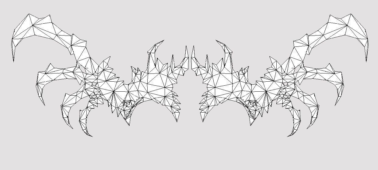 Futuristic Wing Low-poly 3D model_3