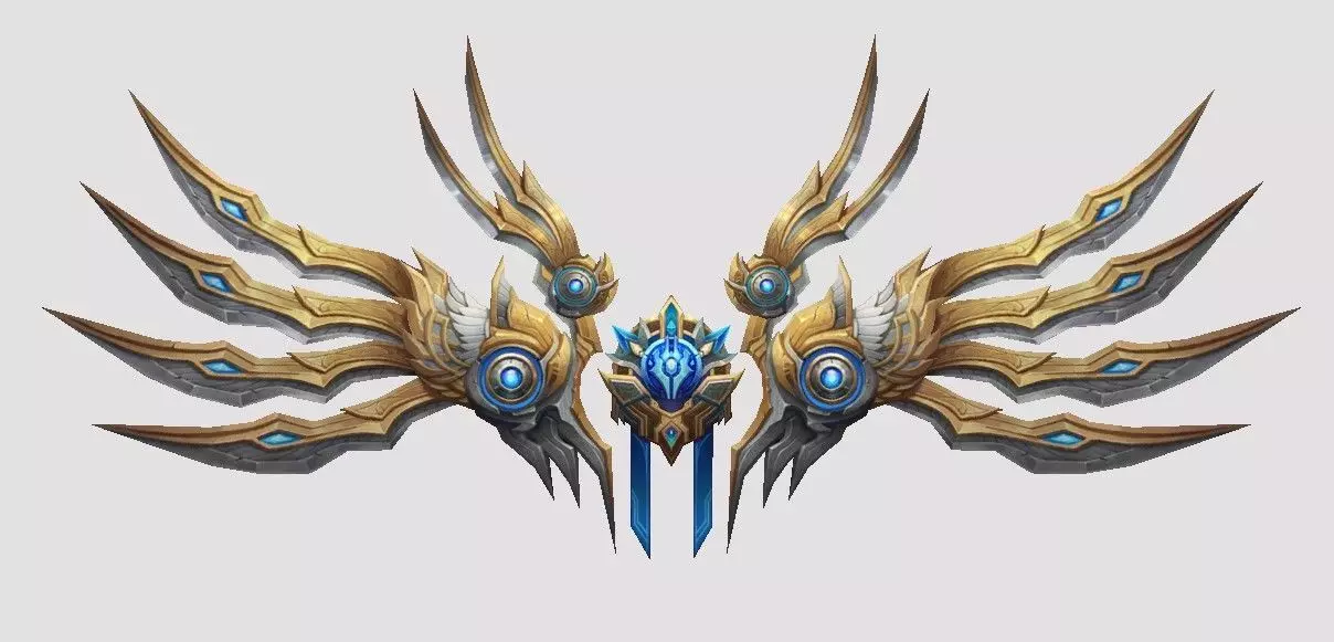 Futuristic Royal Wing Low-poly 3D model_0