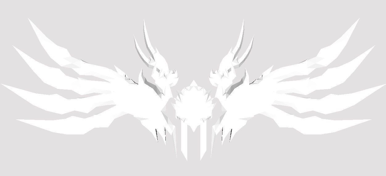 Futuristic Royal Wing Low-poly 3D model_6