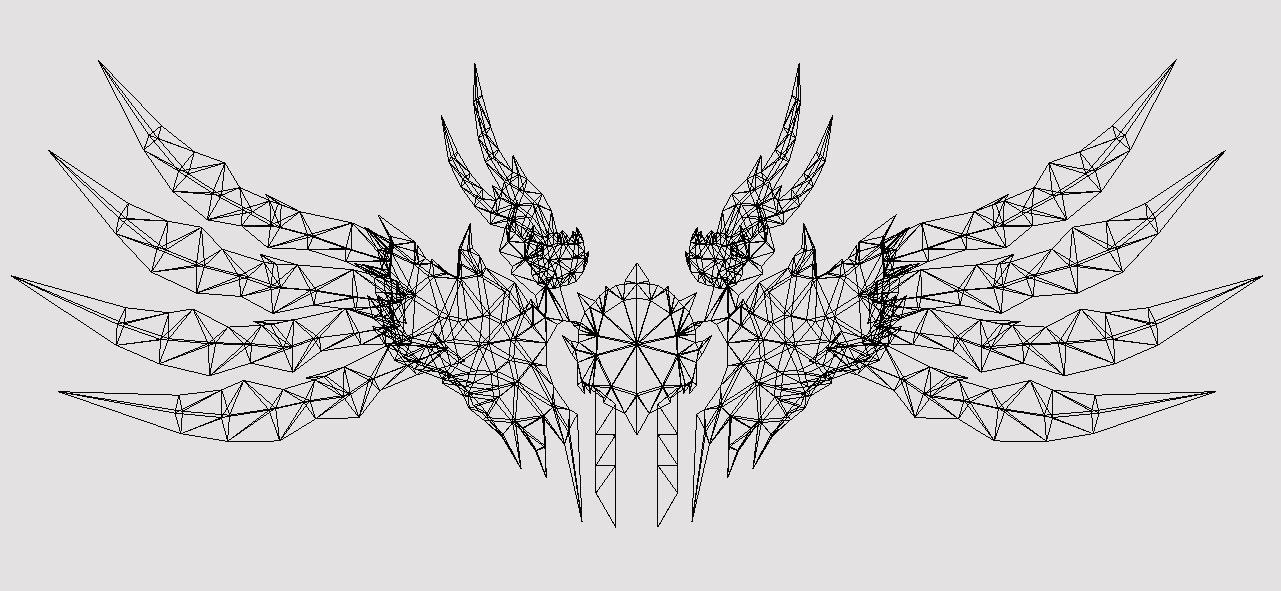 Futuristic Royal Wing Low-poly 3D model_3