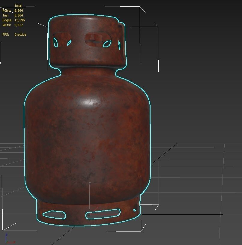 Gas Bottle M2 old version Low-poly 3D model_22