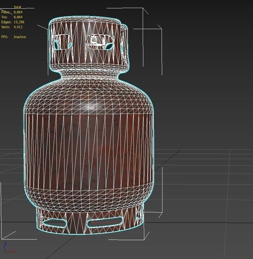 Gas Bottle M2 old version Low-poly 3D model_11