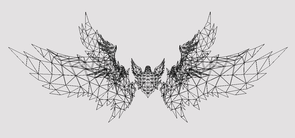 Golden Angel Wing Low-poly 3D model_7