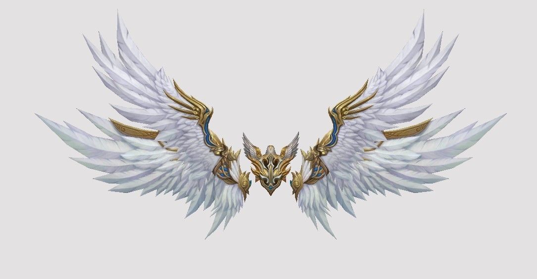 Golden Angel Wing Low-poly 3D model_11