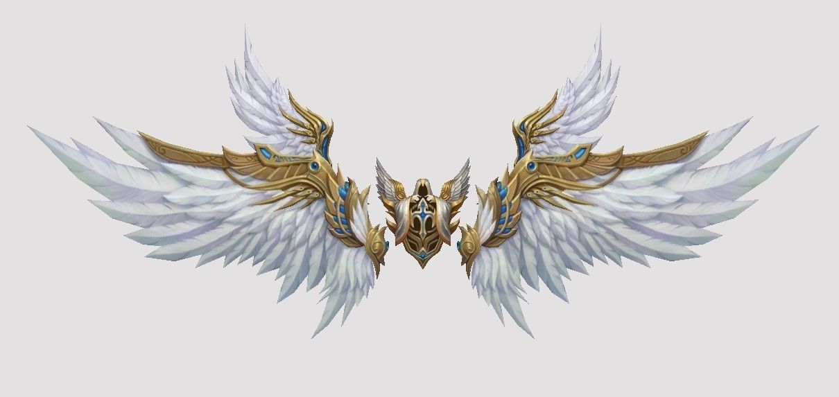 Golden Angel Wing Low-poly 3D model_9