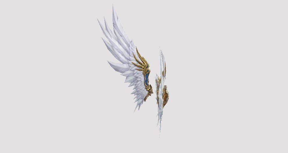 Golden Angel Wing Low-poly 3D model_12