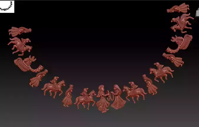 wedding necklace set south stylish rhino matrix zbrush   3D print model