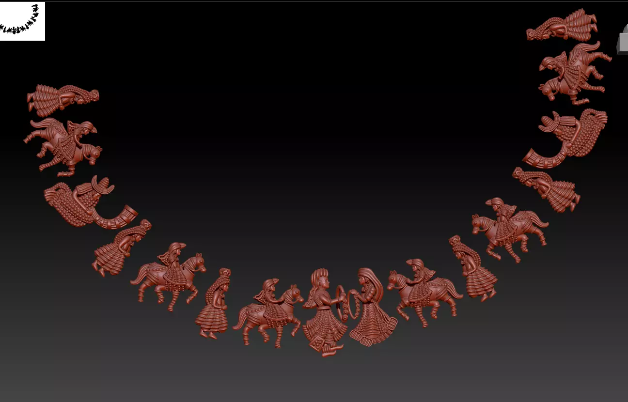 wedding necklace set south stylish rhino matrix zbrush   3D print model_0