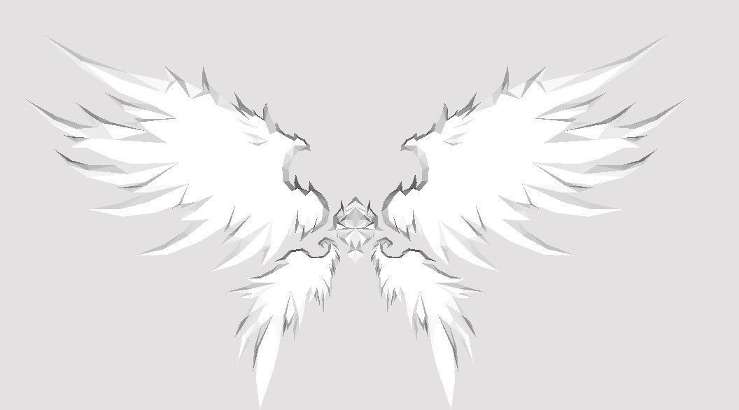 Blue Royal Wing Low-poly 3D model_8