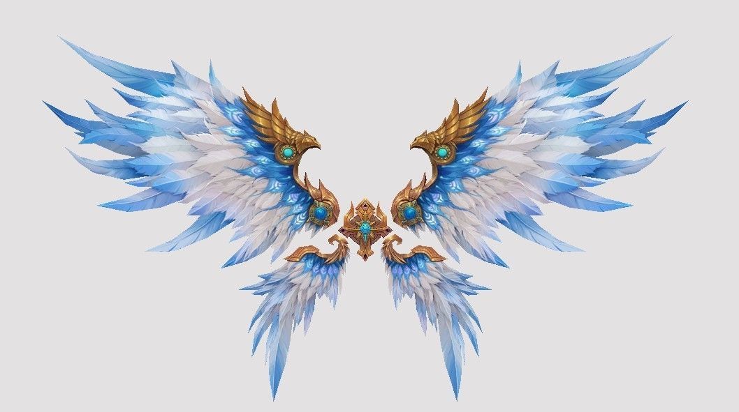 Blue Royal Wing Low-poly 3D model_4