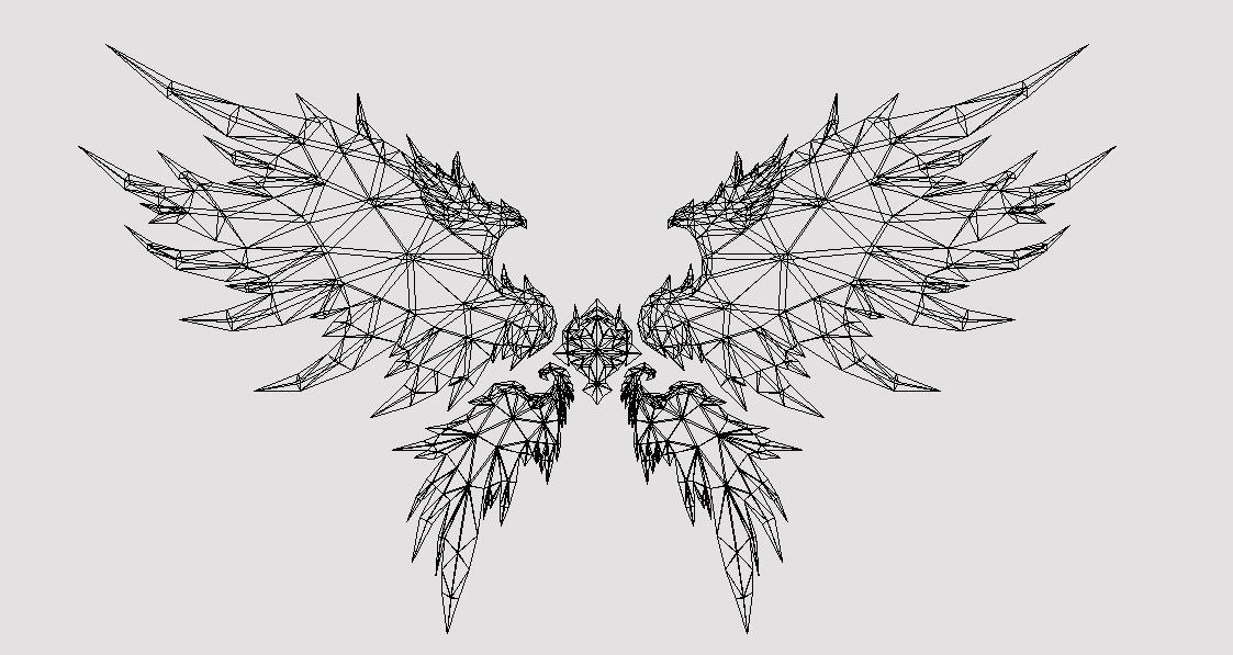 Blue Royal Wing Low-poly 3D model_3