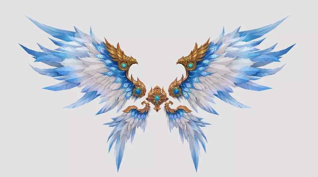 Blue Royal Wing Low-poly 3D model_0