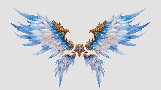 Blue Royal Wing Low-poly 3D model