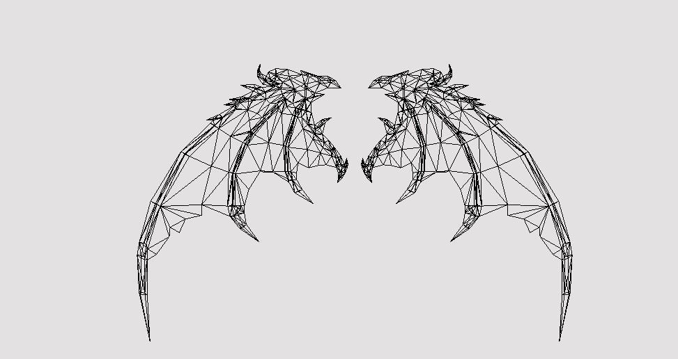 Dragon Wing Low-poly 3D model_14
