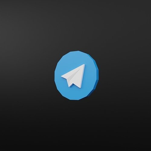 Telegram low-poly logo Free 3D model