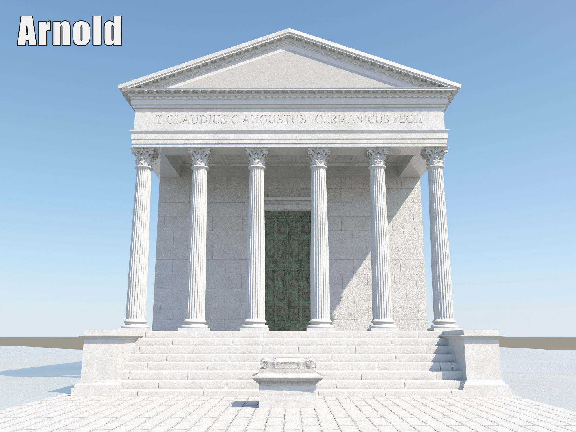 Roman temple Low-poly 3D model_30