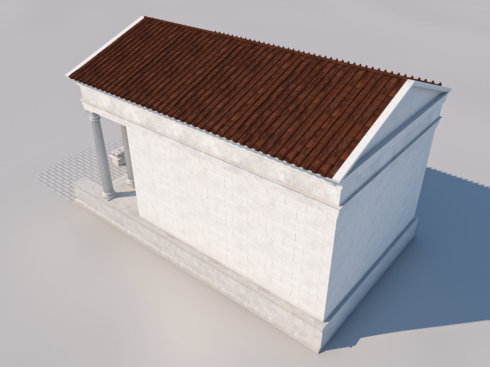 Roman temple Low-poly 3D model_12