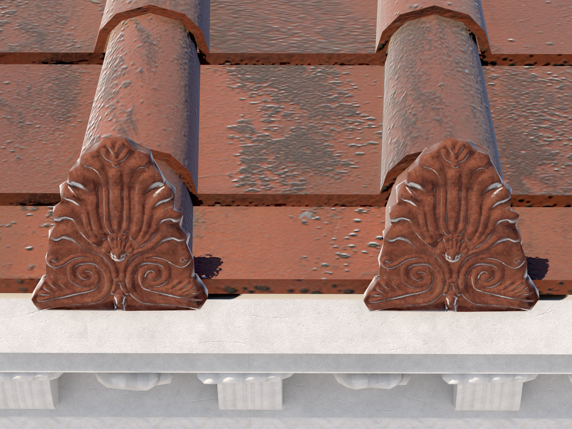 Roman temple Low-poly 3D model_22