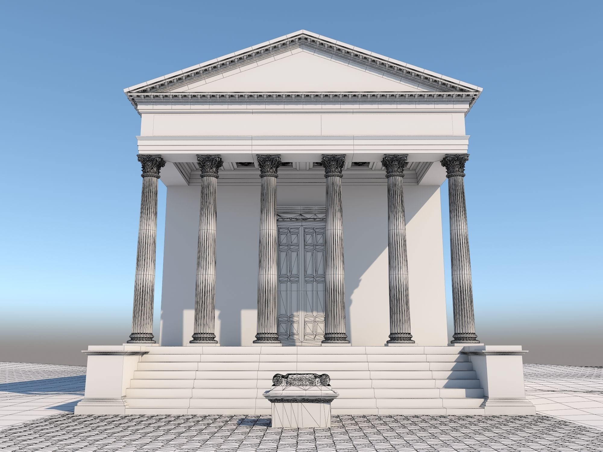 Roman temple Low-poly 3D model_24