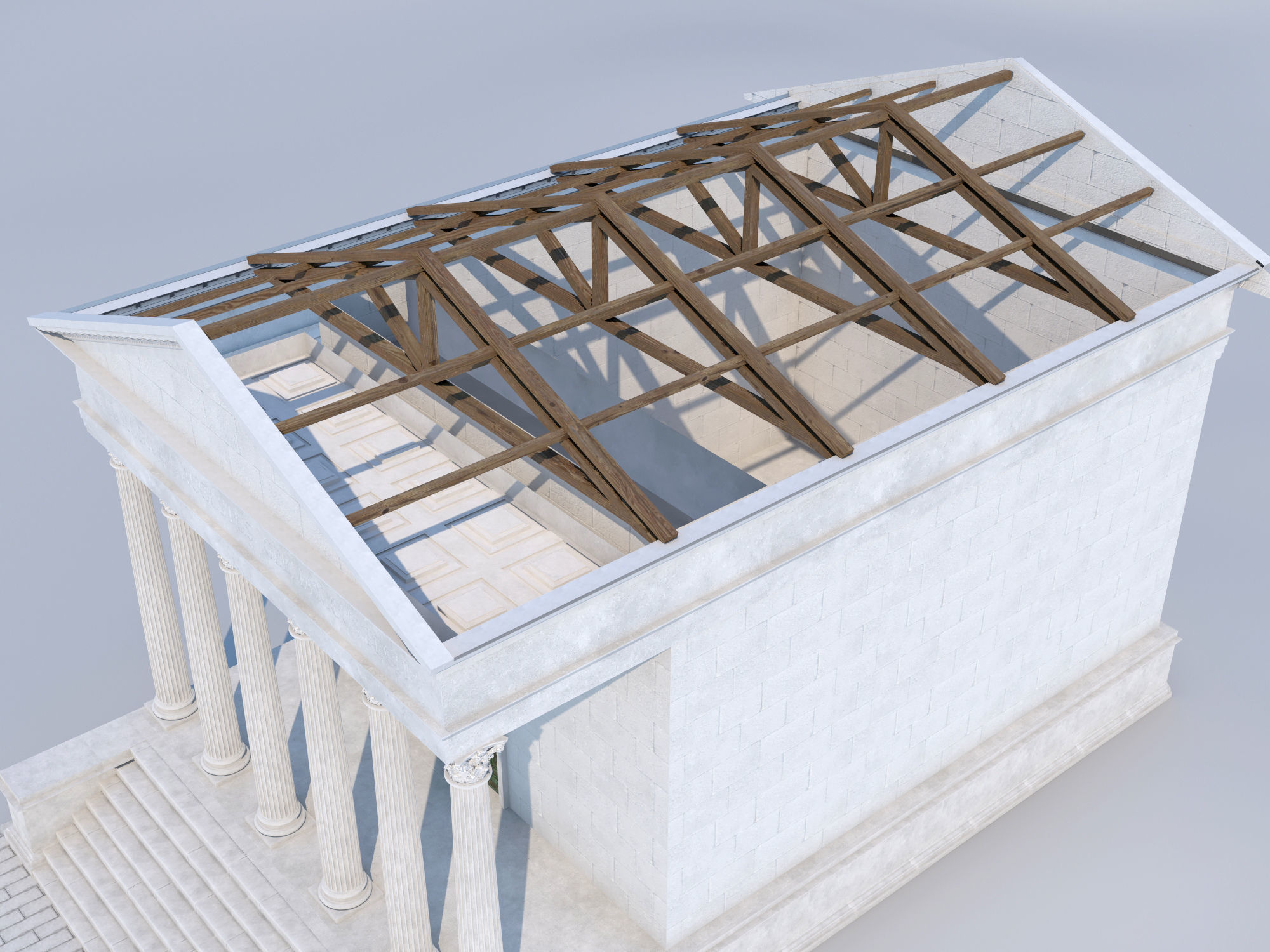 Roman temple Low-poly 3D model_10