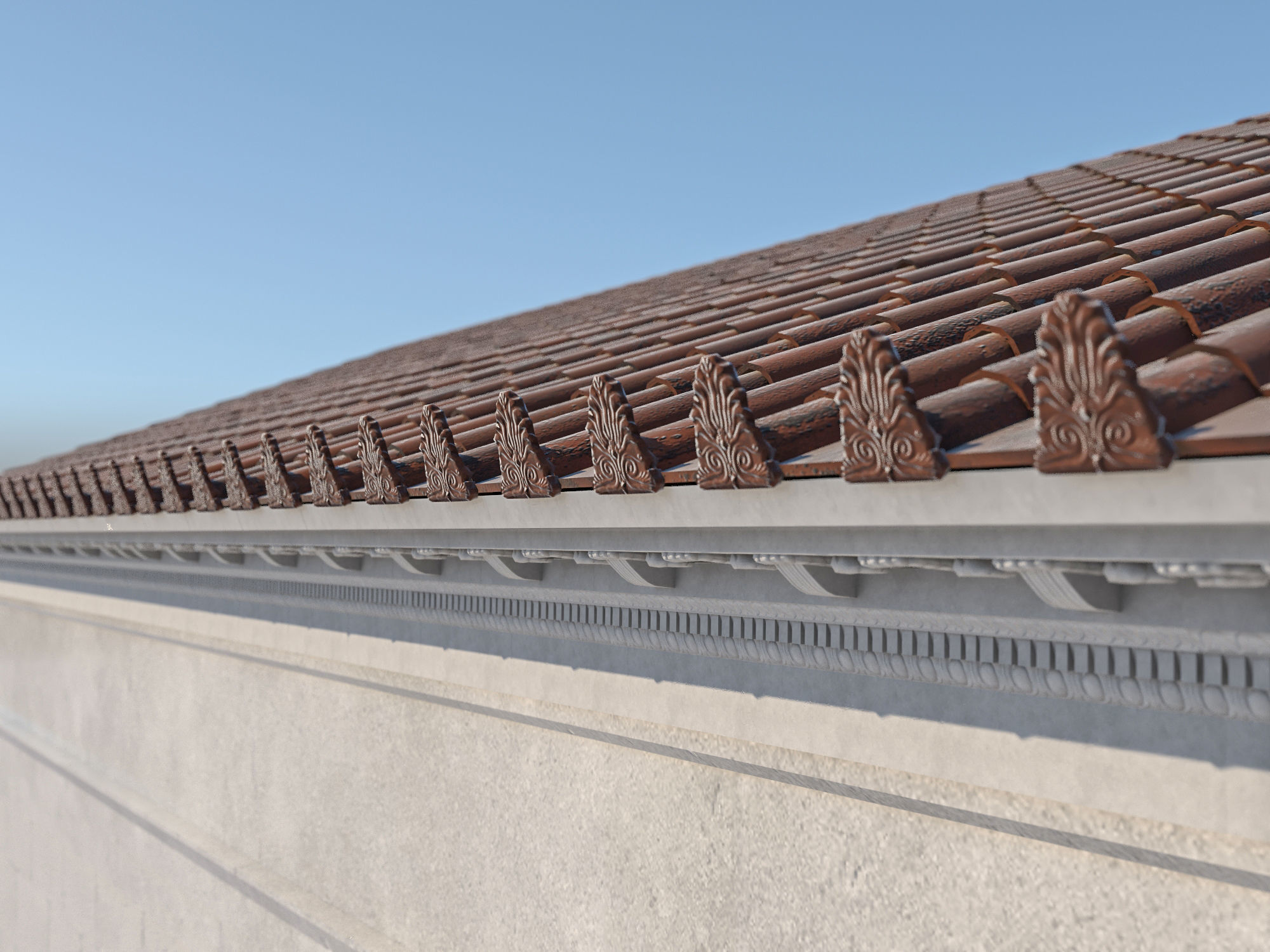 Roman temple Low-poly 3D model_13