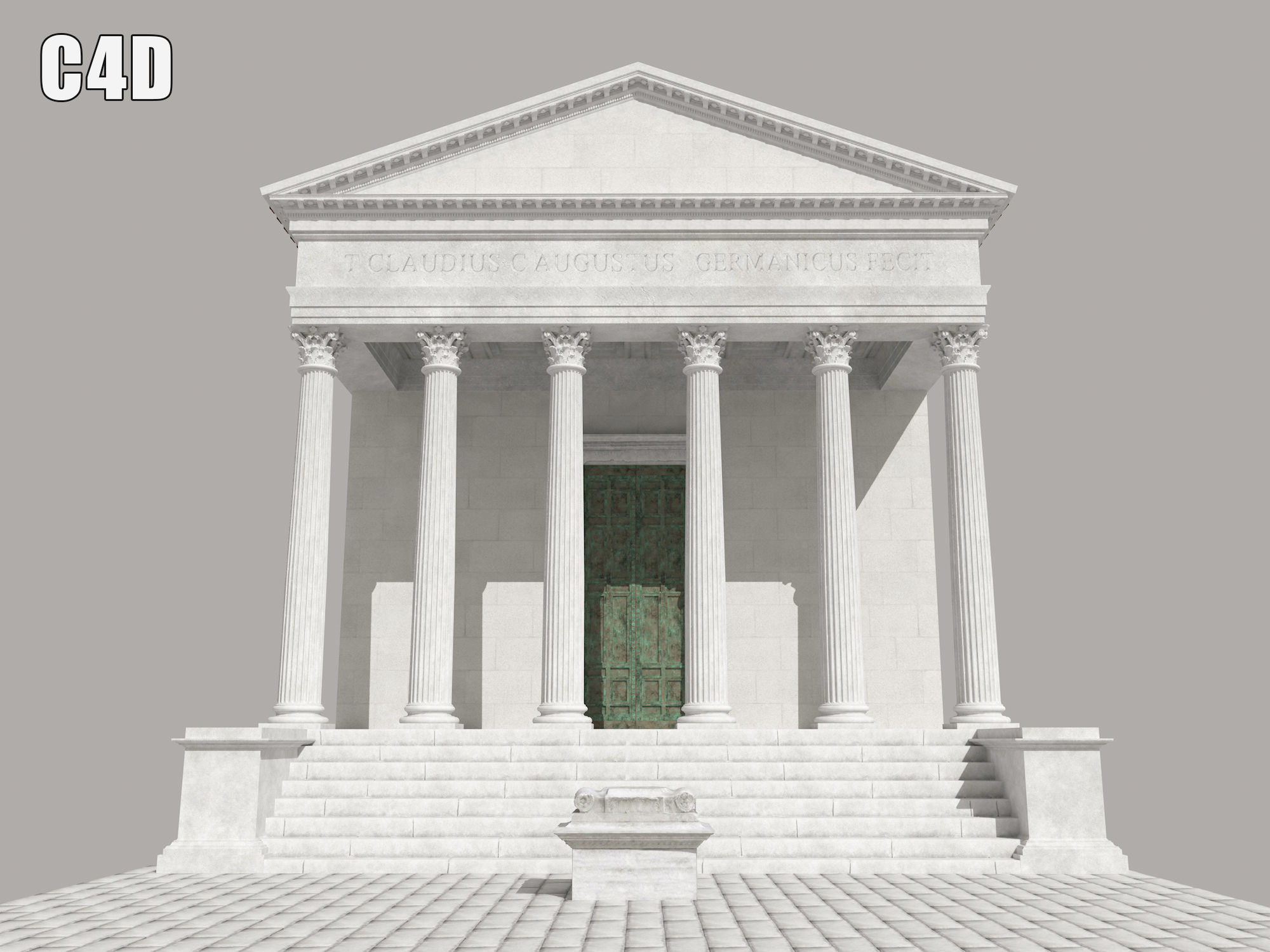 Roman temple Low-poly 3D model_31