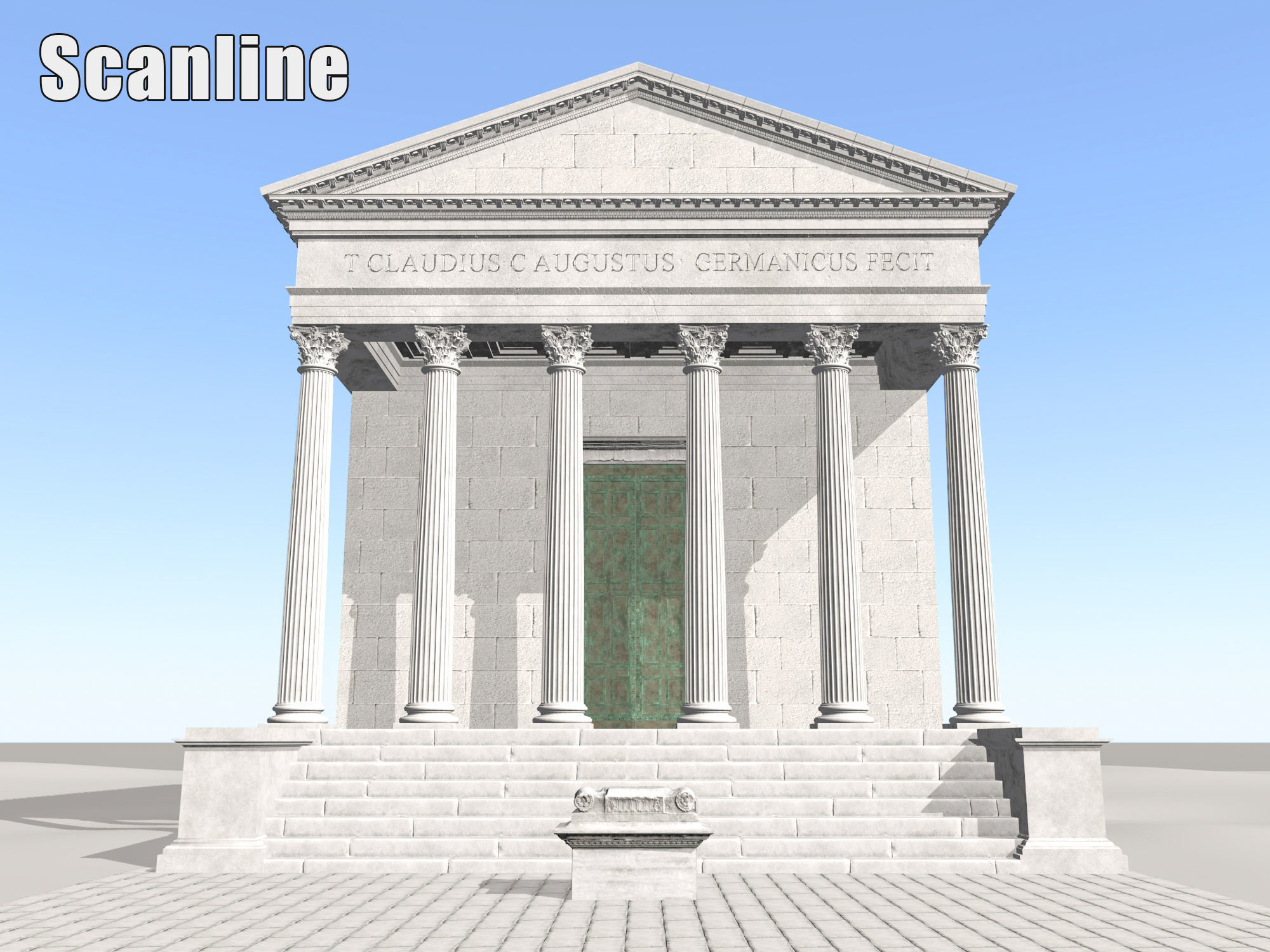 Roman temple Low-poly 3D model_32