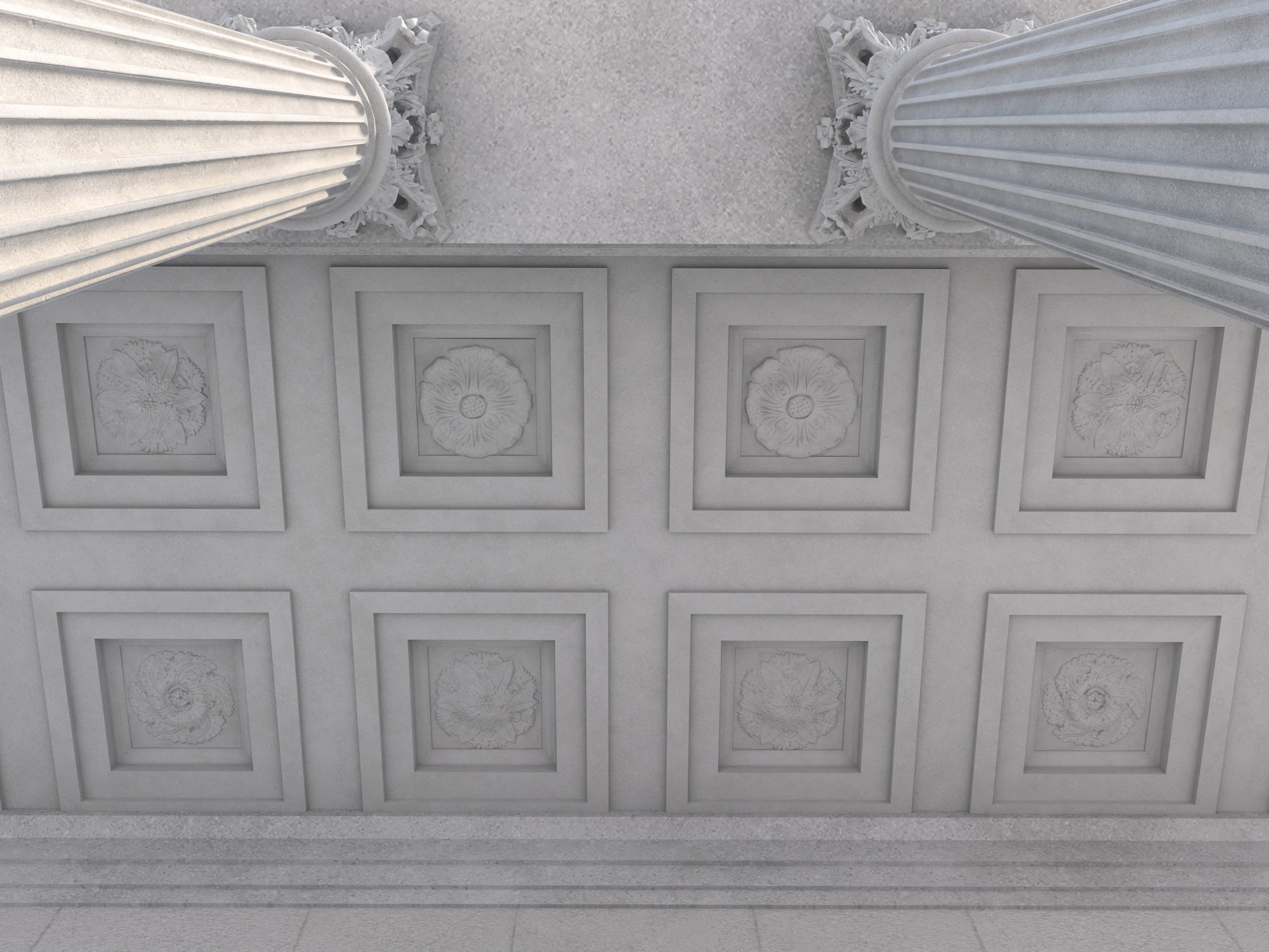 Roman temple Low-poly 3D model_18