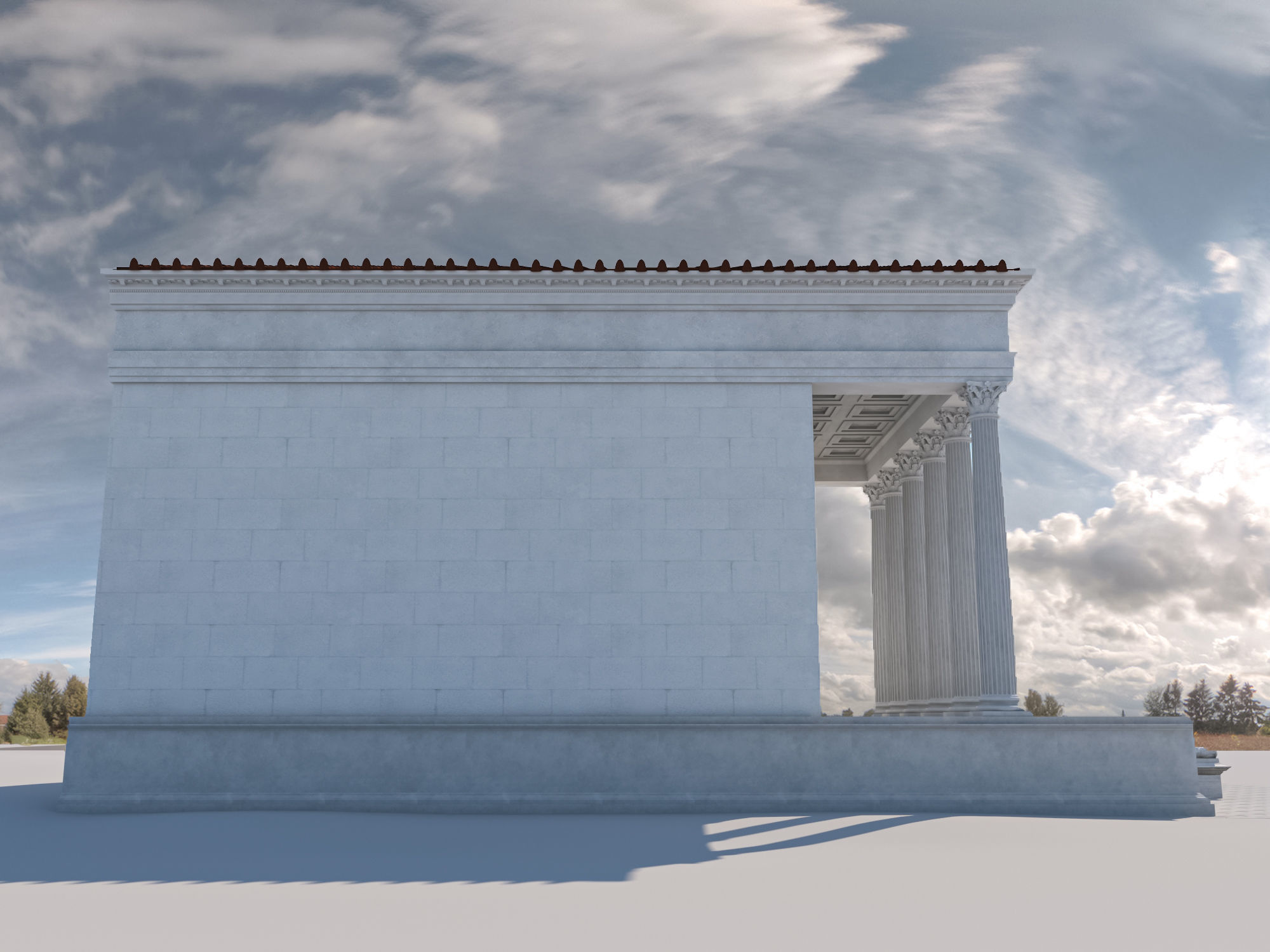Roman temple Low-poly 3D model_7